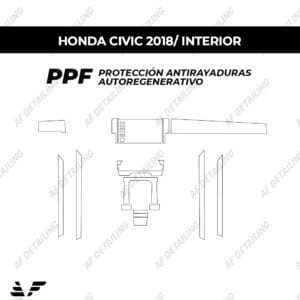 Película Protectora de Pintura (PPF) Interior para Honda Civic 2018